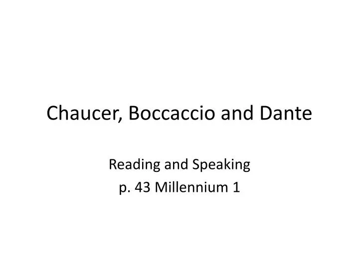 chaucer boccaccio and dante