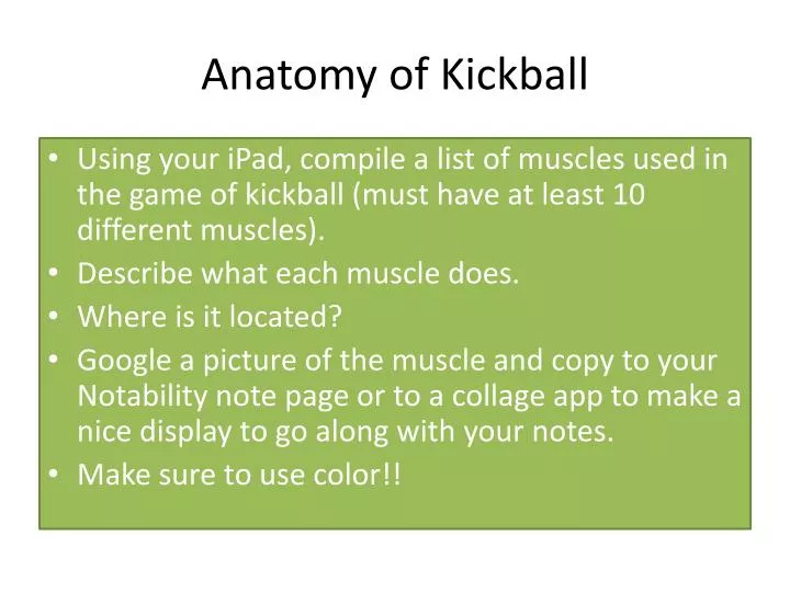 anatomy of kickball