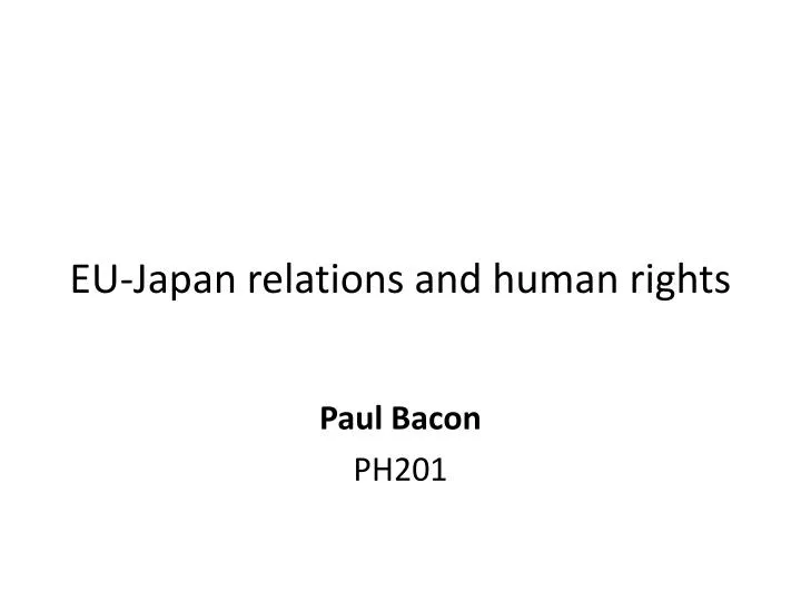 eu japan relations and human rights