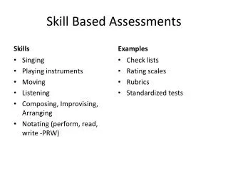 Skill Based Assessments