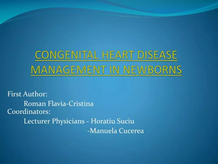 congenital heart disease management in newborns
