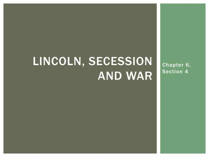 lincoln secession and war