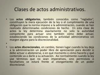 clases de actos administrativos