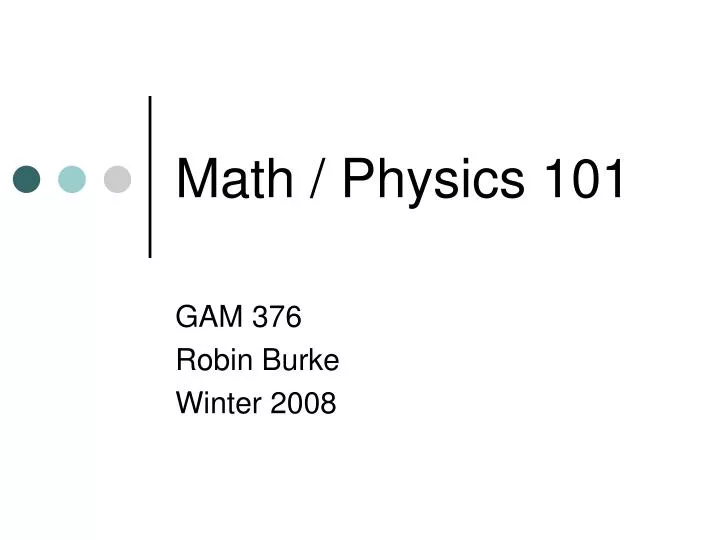 math physics 101