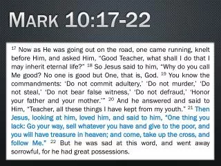 Mark 10:17-22