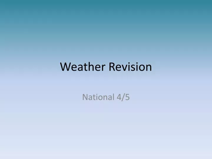 weather revision