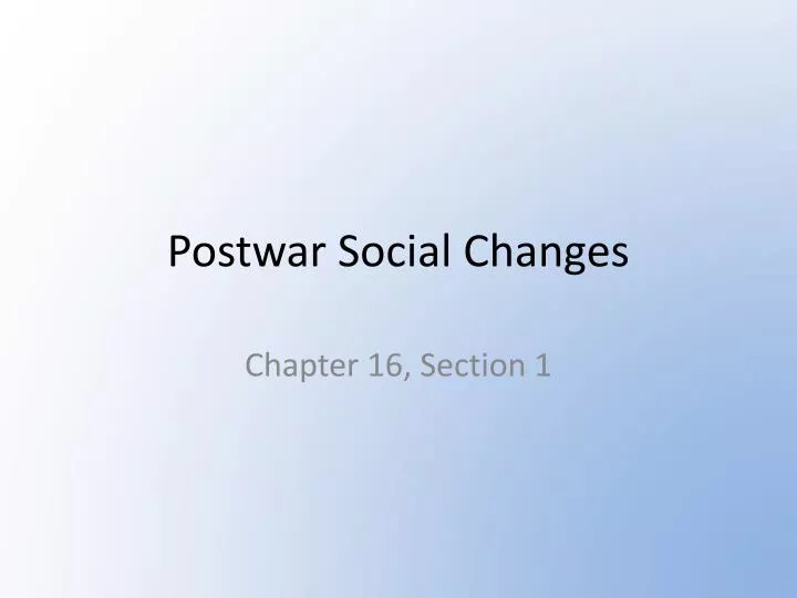 postwar social changes