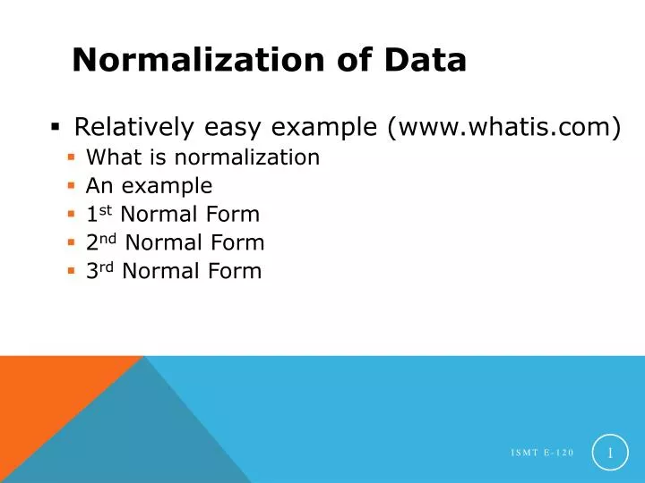 normalization of data