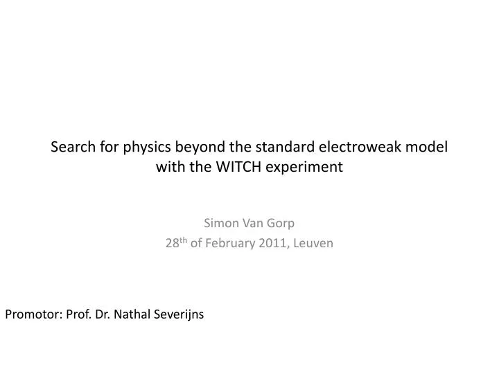 search for physics beyond the standard electroweak model with the witch experiment