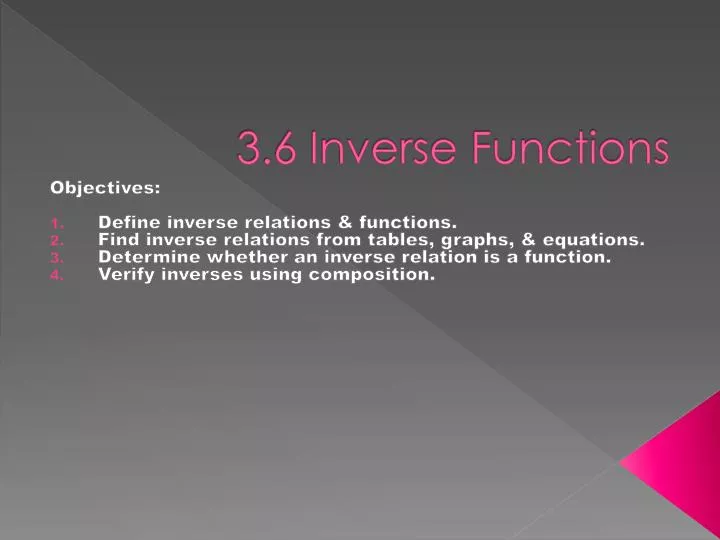 3 6 inverse functions