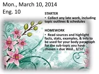 Mon., March 10, 2014 Eng. 10