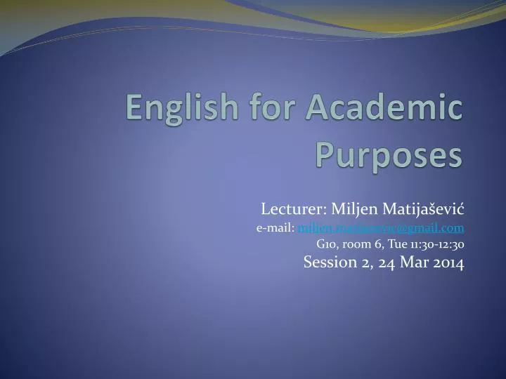 english for academic purposes