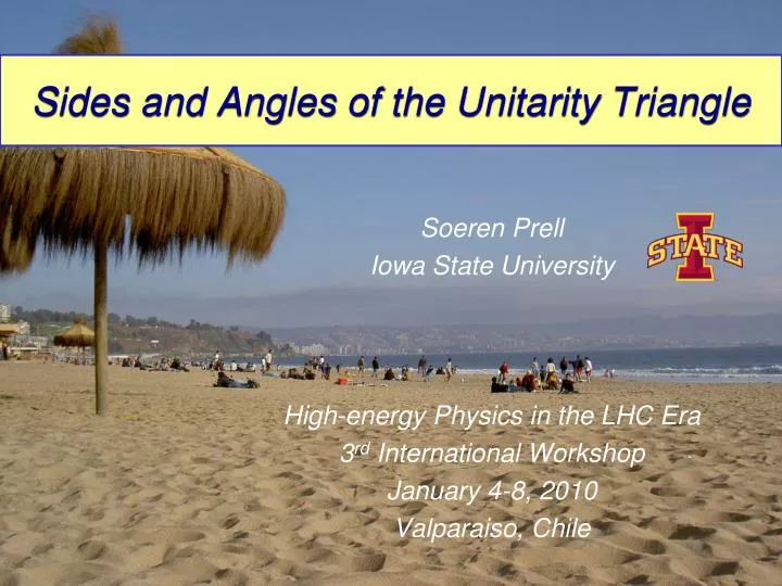 sides and angles of the unitarity triangle