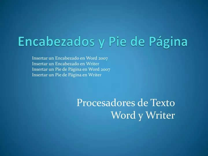 encabezados y pie de p gina