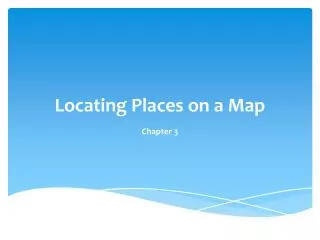 Locating Places on a Map
