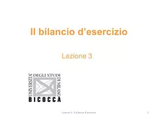 il bilancio d esercizio