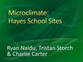 Microclimate: Hayes School Sites