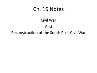 Ch. 16 Notes