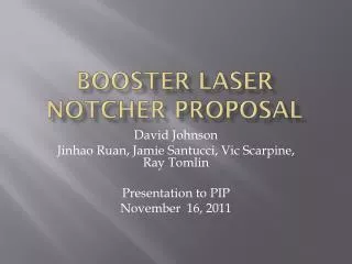 Booster Laser Notcher Proposal