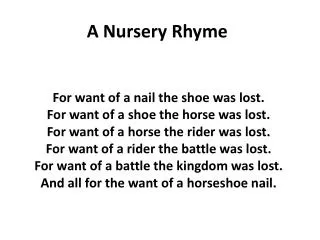 A Nursery Rhyme