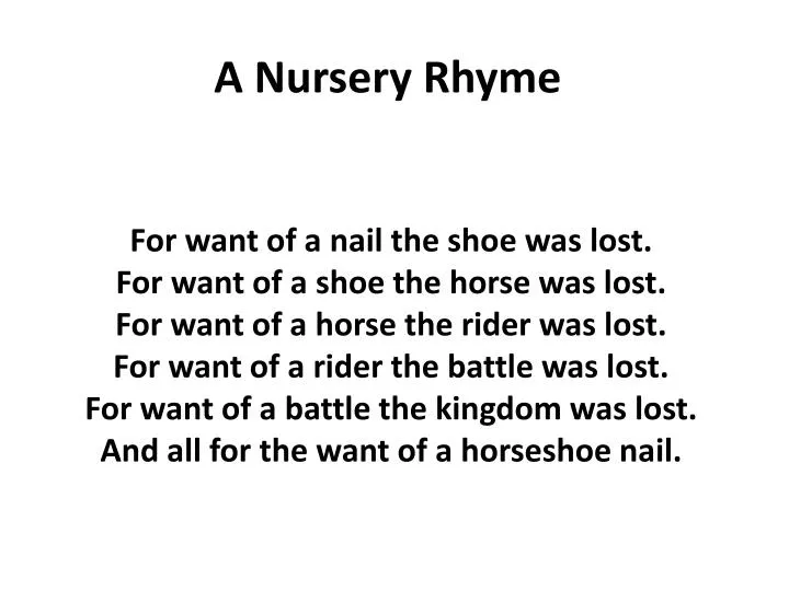 a nursery rhyme