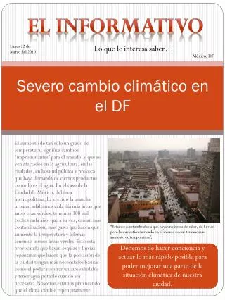 severo cambio clim tico en el df