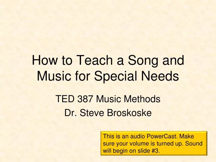 how to teach a song and music for special needs