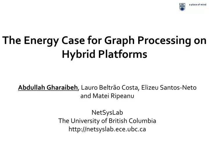 the energy case for graph processing on hybrid platforms