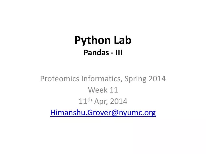 python lab pandas iii