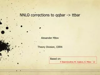 NNLO corrections to qqbar -&gt; ttbar