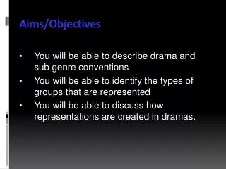 Aims/Objectives