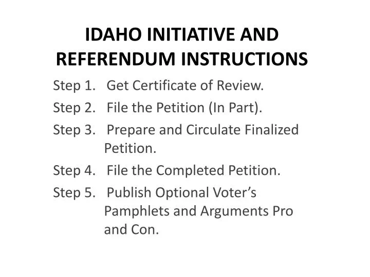 idaho initiative and referendum instructions