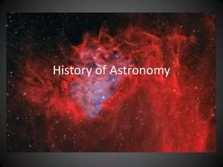 History of Astronomy