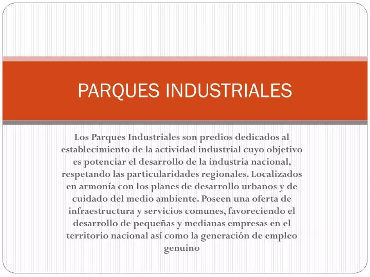 parques industriales