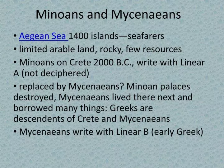 minoans and mycenaeans