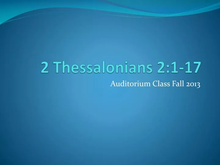 2 thessalonians 2 1 17