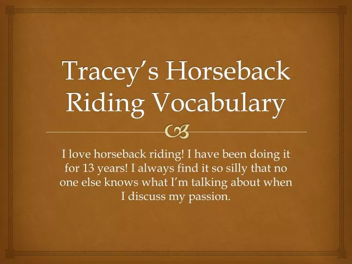 tracey s horseback riding vocabulary