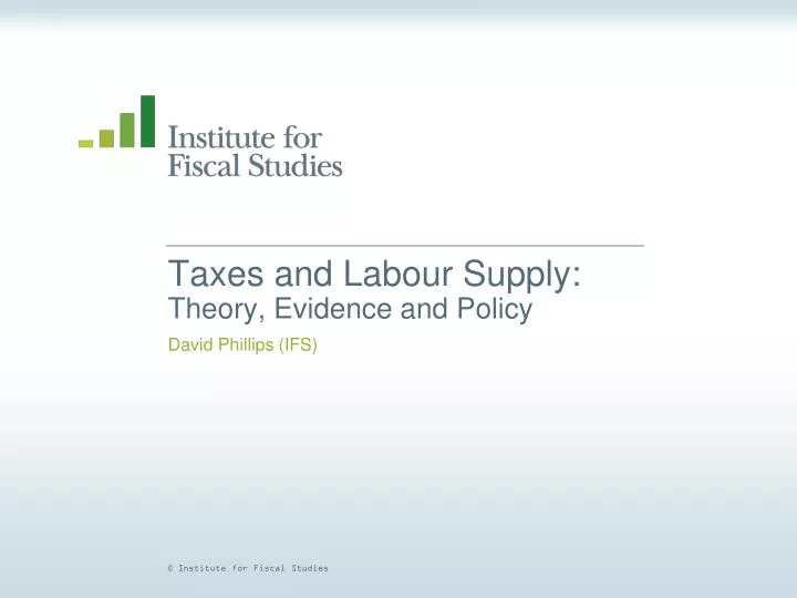taxes and labour supply theory evidence and policy