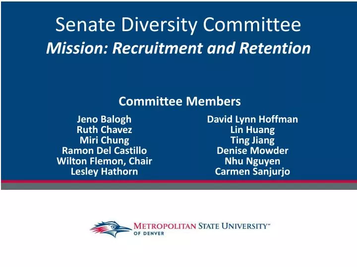 senate diversity committee mission recruitment and retention