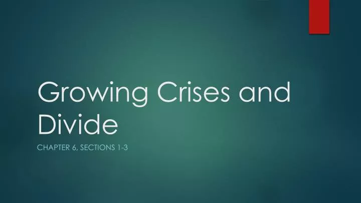 growing crises and divide