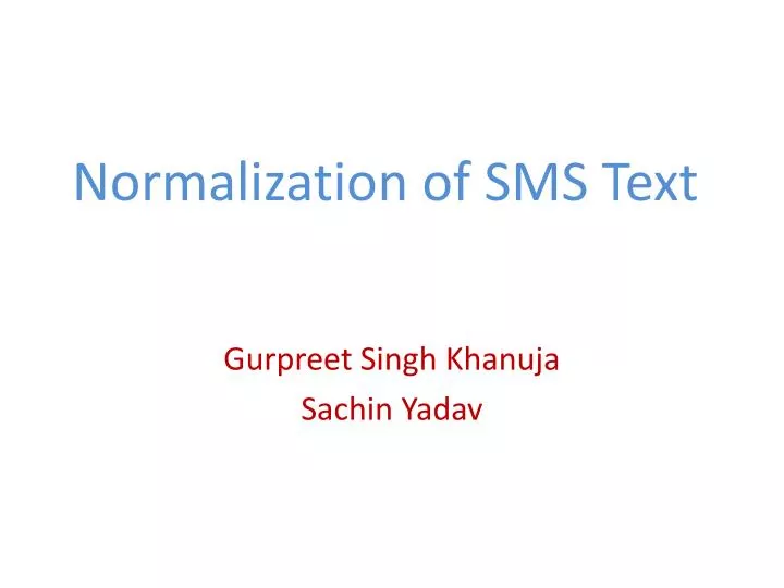 normalization of sms text