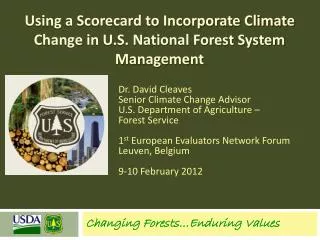 using a scorecard to incorporate climate change in u s national forest system management
