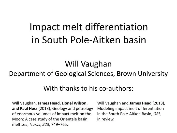 impact melt differentiation in south pole aitken basin