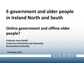 E-government and older people in Ireland North and South