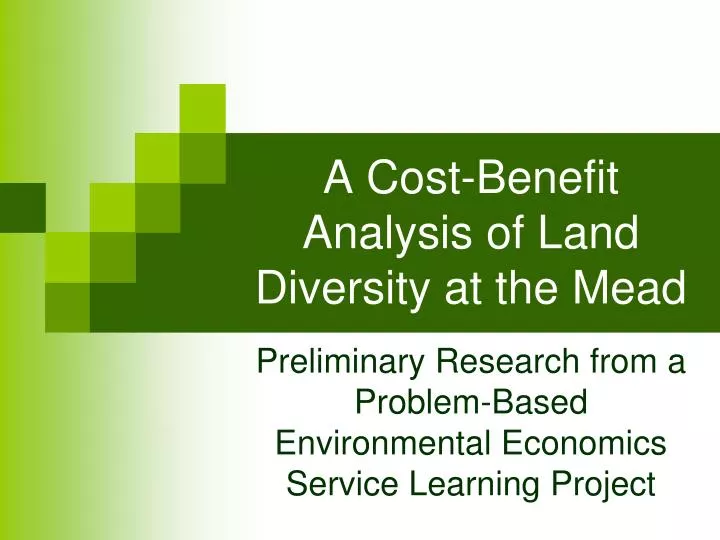 a cost benefit analysis of land diversity at the mead