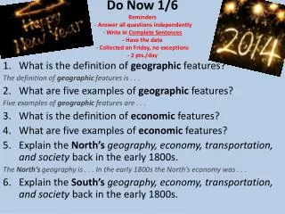 What is the definition of geographic features? The definition of geographic features is . . .