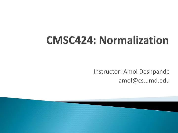 cmsc424 normalization