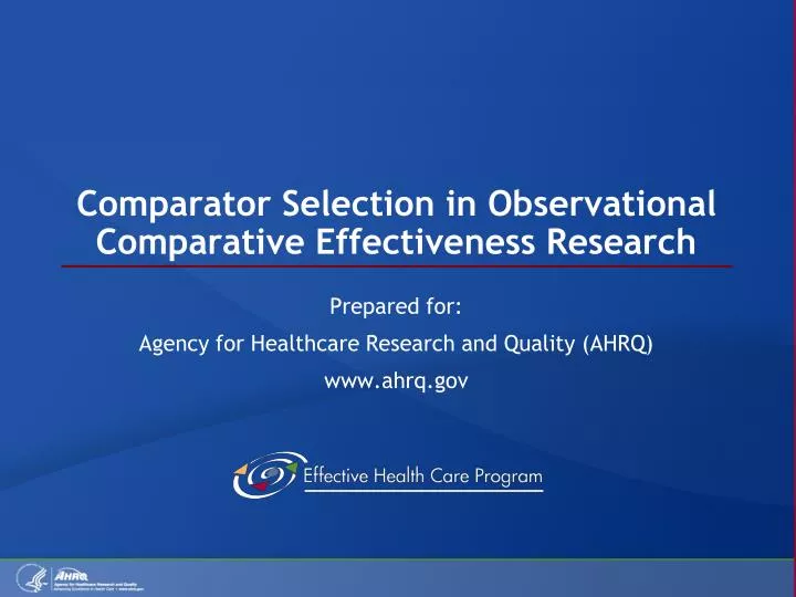 comparator selection in observational comparative effectiveness research