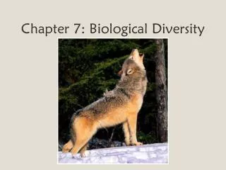 Chapter 7: Biological Diversity