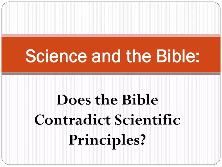 science and the bible